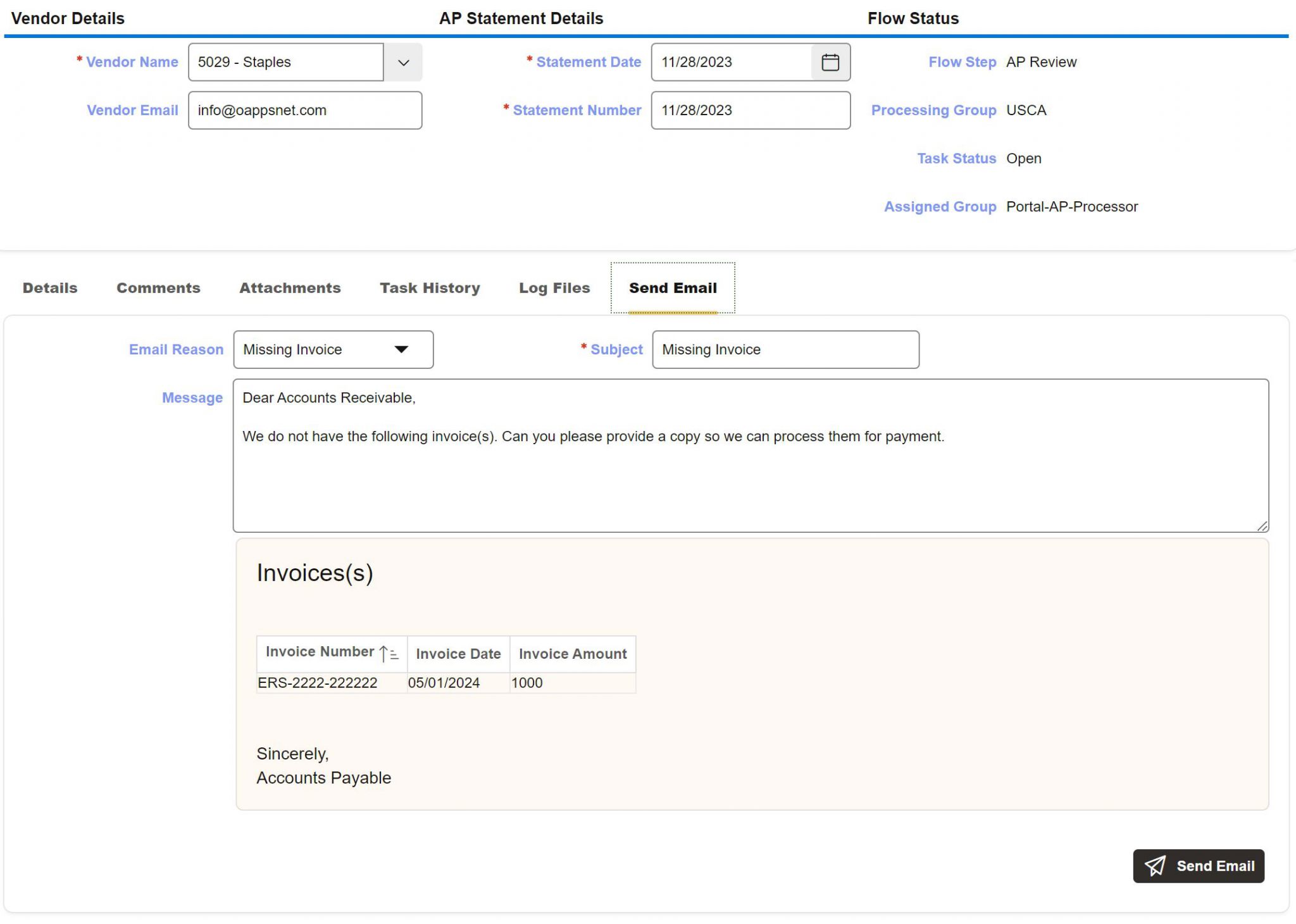 Automated Vendor Communication